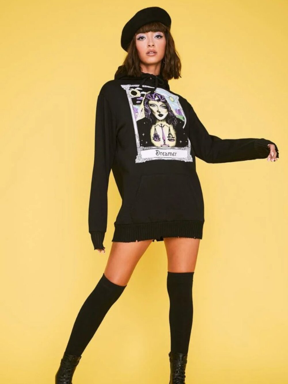 Oversized Libra Tarot Card Hoodie
